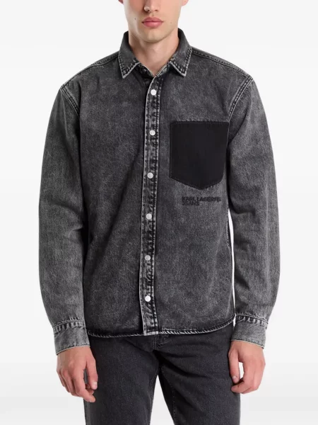 Дънкова риза Karl Lagerfeld Jeans черно