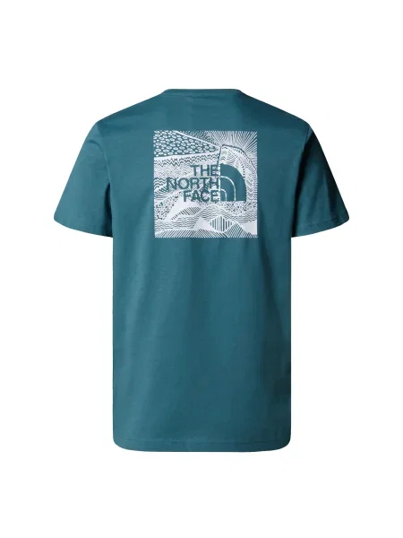 THE NORTH FACE Tricou Redbox Celebration verde petrol / alb albastru