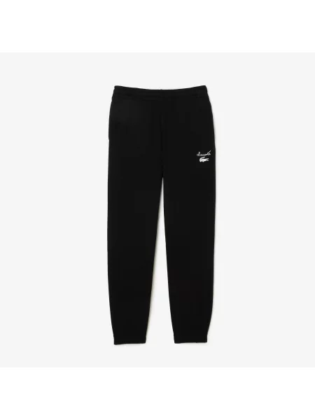 Lacoste Spodnie Dresowe Z Polaru Z Logo białe
