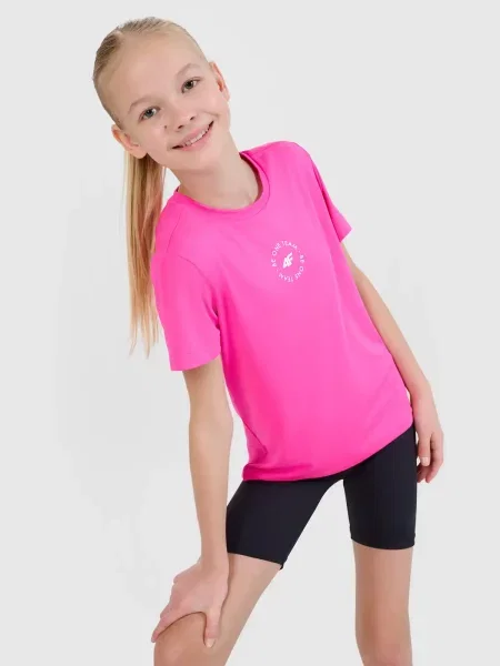 4F koszulka sportowa t-shirt dla dziewczynki różowy