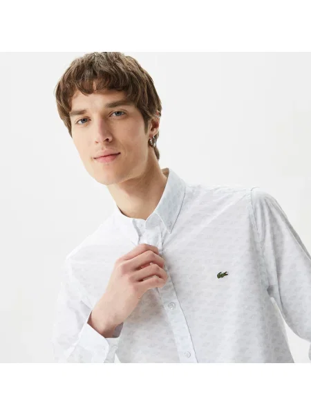 Lacoste Koszula Tkana Lacoste biała