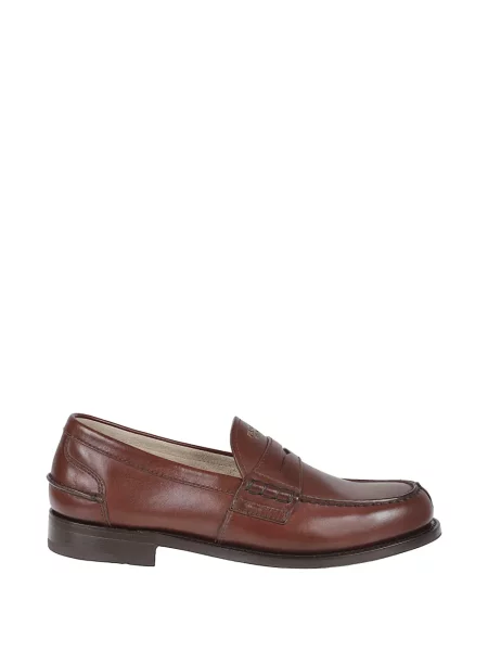 Pantofi loafer Prada din piele cu autograf maro