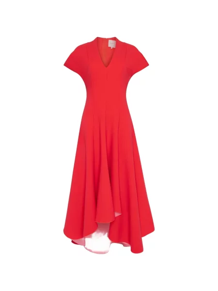 Rochie midi Roksanda asimetrică roșu