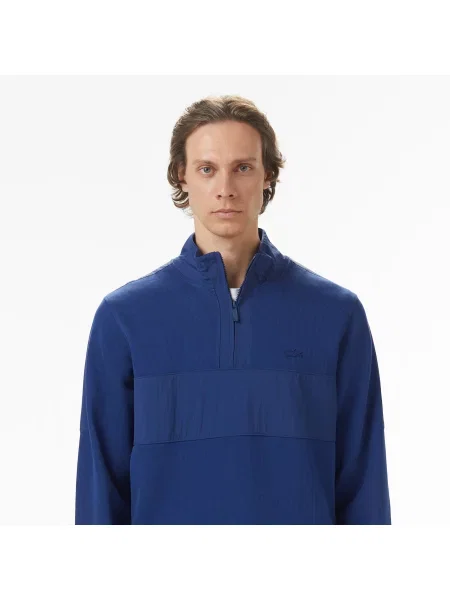Lacoste Bluza Half Zip Classic Fit granatowa