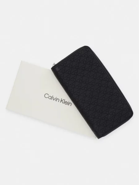 Bőr pénztárca Calvin Klein fekete