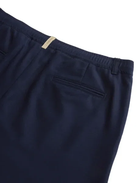 Pantaloni Woolrich plisate albastru