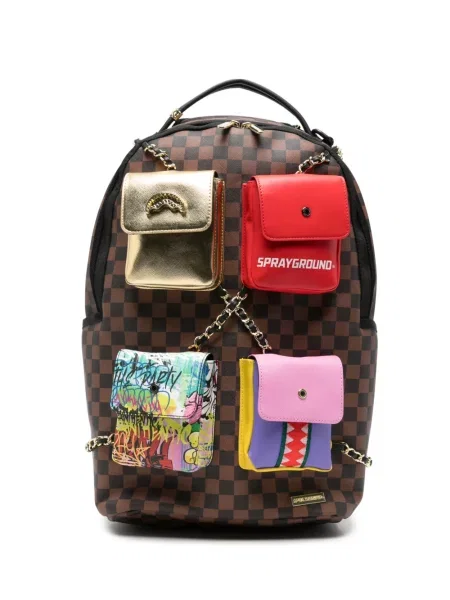 Rucsac Sprayground în carouri maro