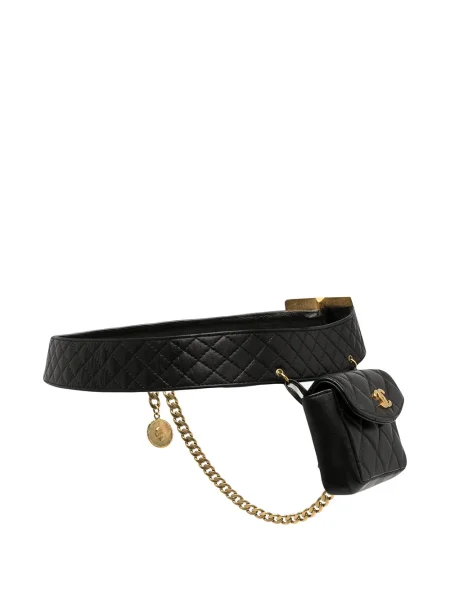 Prošívaný diamant pásek Chanel Pre-owned černý