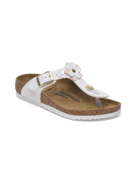 Birkenstock Gizeh Flowers Birko-Flor Narrow Fit White KobietyDzieci Sandały Birkenstock Size: biały