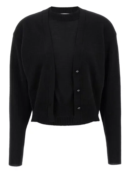 Pulover Rabanne cu decolteu rotund negru