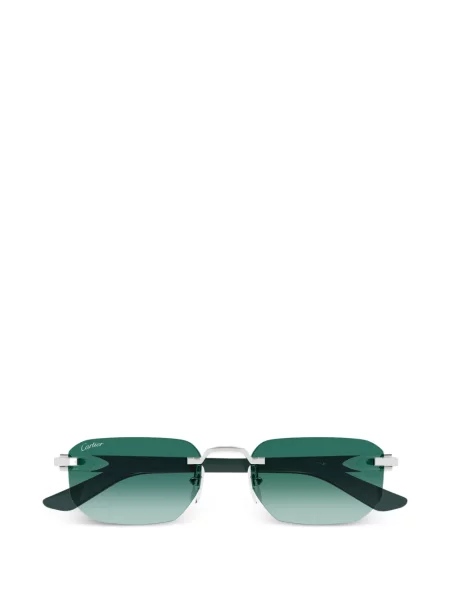 Ochelari de soare Cartier Eyewear cu imprimeu geometric argintiu