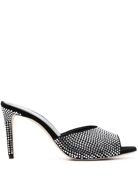 Sandale Paris Texas de cristal negru