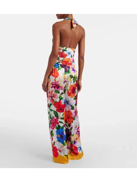 Saténové kvetinové palazzo nohavice Dolce&gabbana