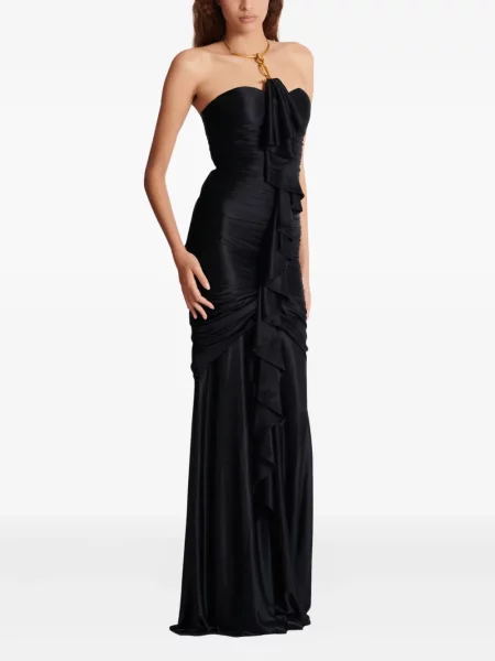 Rochie Balmain drapată de costum negru