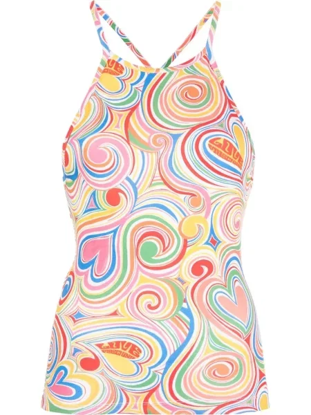 Top Love Moschino cu imagine cu motiv cu inimi portocaliu