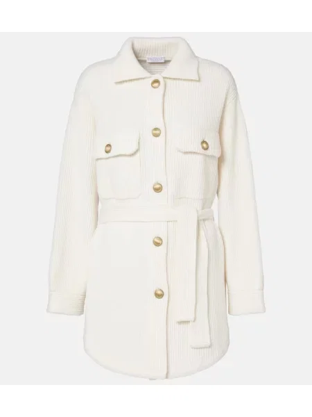 Kardigan Brunello Cucinelli wełniany biały