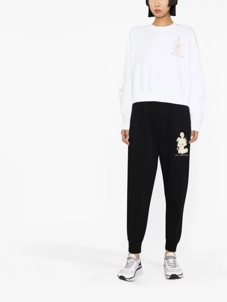 Raštuotos kūginis kelnės Stella Mccartney juoda