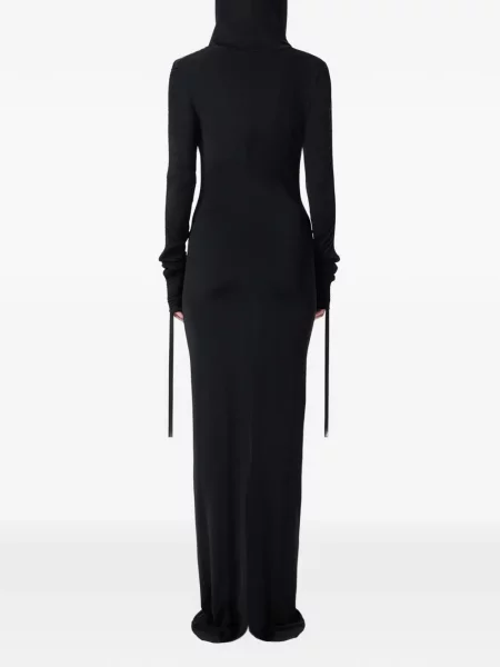 Rochie maxi Blumarine cu glugă de costum negru