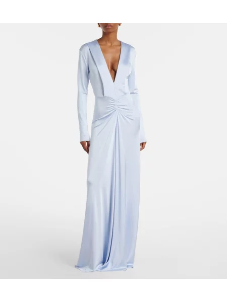 Rochie Victoria Beckham din jerseu albastru
