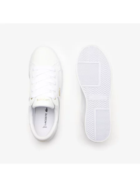 Lacoste Skórzane Trampki Na Platformie Ziane białe