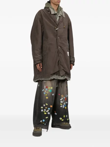 Pantaloni Maison Mihara Yasuhiro cu imagine negru