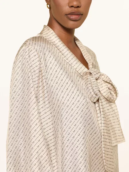 Mm By Max Mara Halenka S Vázačkou Lastra Z Hedvábí béžová černá
