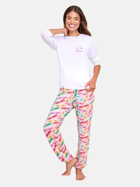 Lipsy Pijama verde limetă / roz / magenta alb