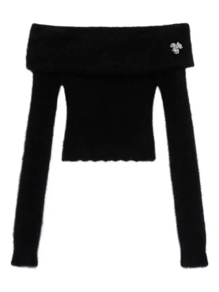 Top Blumarine cu model floral negru