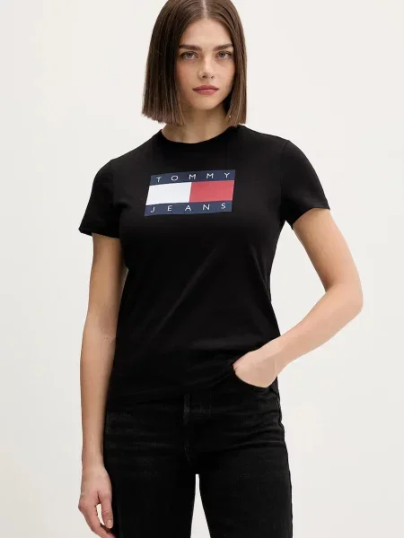 Тениска Tommy Jeans черно