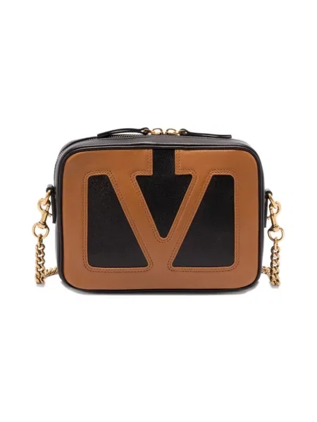 Lniana torba crossbody Valentino Garavani czarna