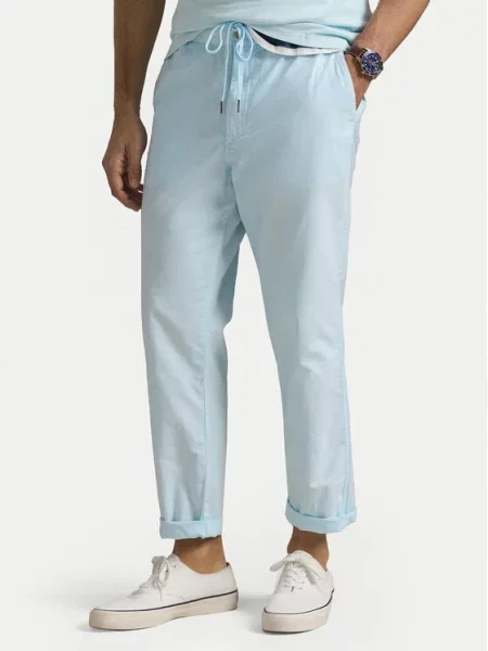 Hlače iz tkanine Polo Ralph Lauren modra