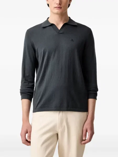 Gulerat tricou polo Marc O'polo cu autograf gri