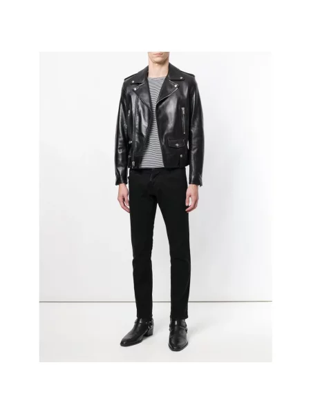 Kurtka skórzana Saint Laurent czarna