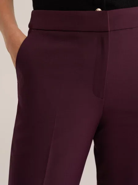 WE Fashion Nohavice s pukmi cyklaménová