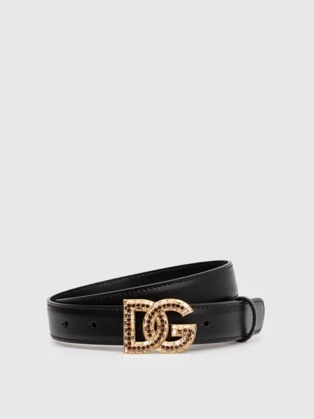Шкіряний з логотипом Dolce&gabbana чорний