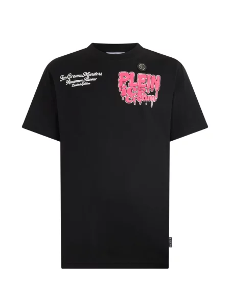 Tricou Philipp Plein cu decolteu rotund negru