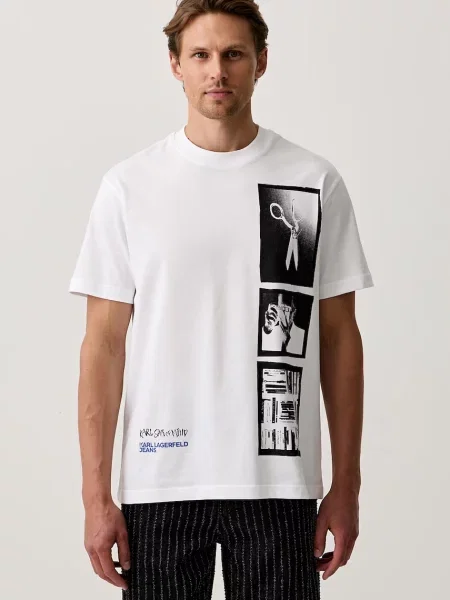 Karl Lagerfeld Jeans tricou pentru bărbați din alb