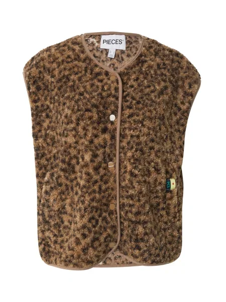 PIECES Vestă PCKATTY maro cămilă / închis / maro bej