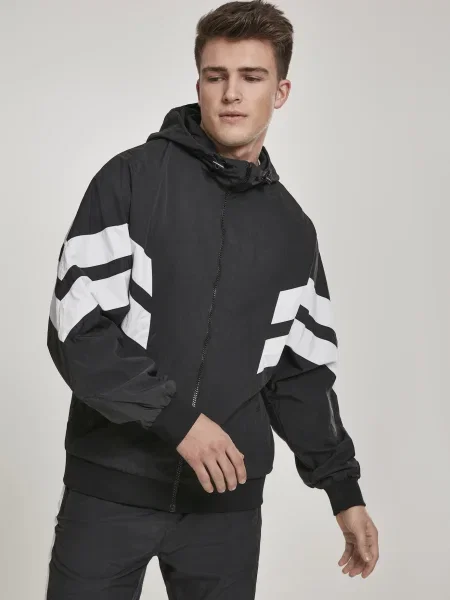 Urban Classics Geacă de primăvară-toamnă negru alb