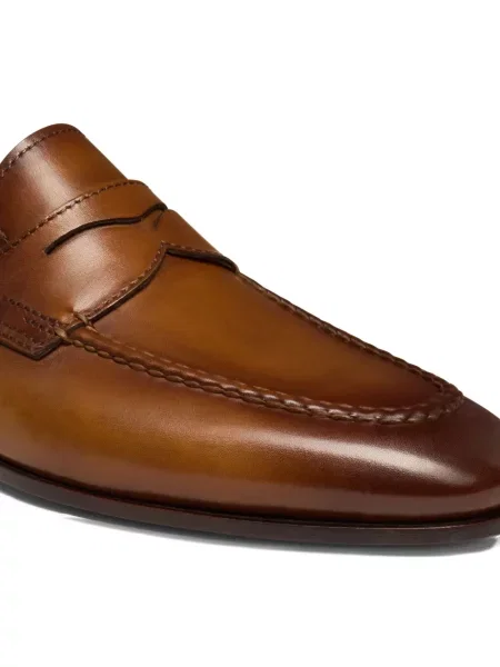 Pantofi loafer Santoni din piele maro