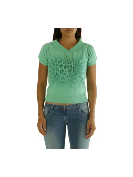 Koszulka Met z dekoltem w serek zielona