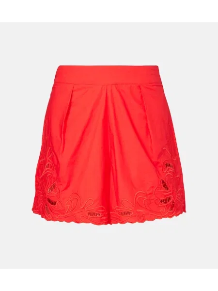 Pantaloni scurți Juliet Dunn cu broderie roșu