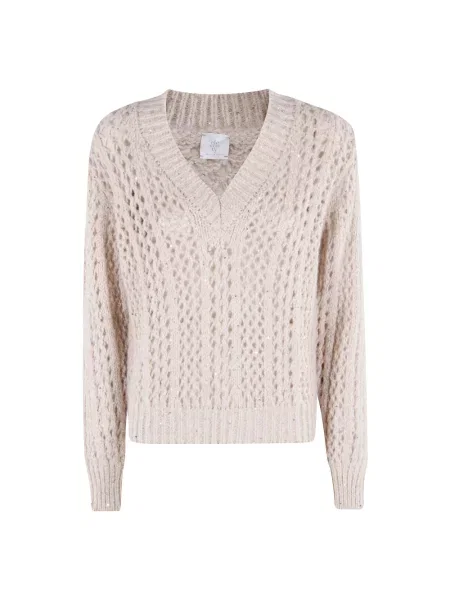 Sweter Eleventy wełniany beżowy
