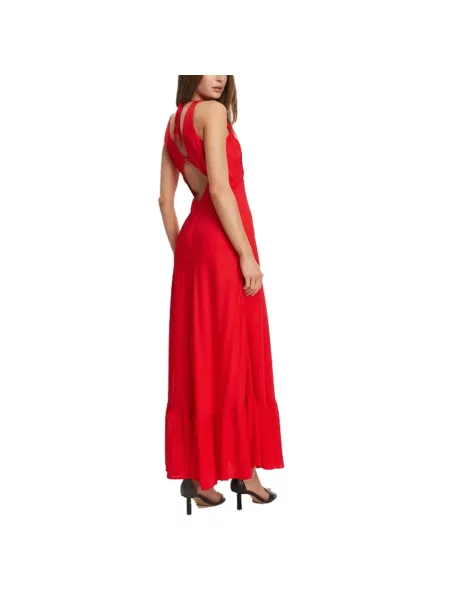 Twinset sukienka maxi rozkloszowana czerwony