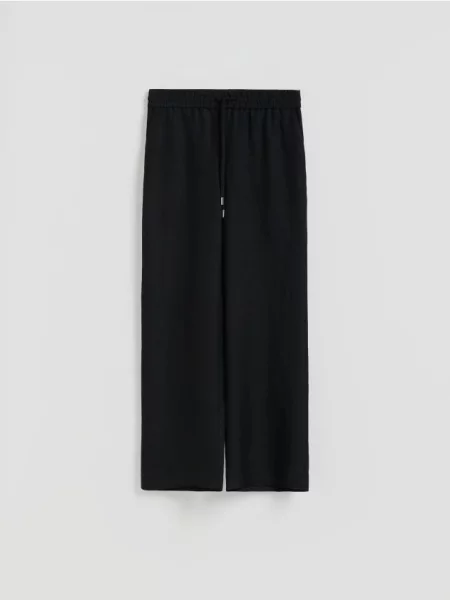 Reserved Pantaloni lejeri din in negru