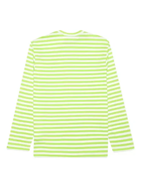 Дълго тениска Comme Des Garçons Play на райета зелено