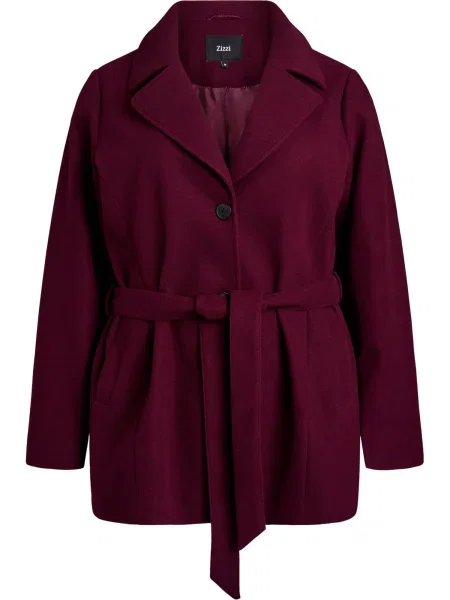 Zizzi Palton de primăvară-toamnă Cacallie bordeaux roșu