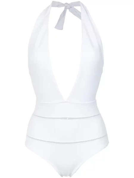 Costum de baie Amir Slama cu gât halter alb