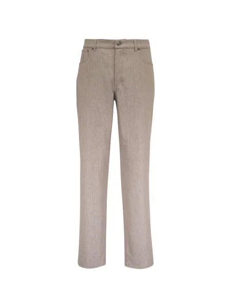 Pantaloni Brunello Cucinelli de lână cu 5 buzunare maro