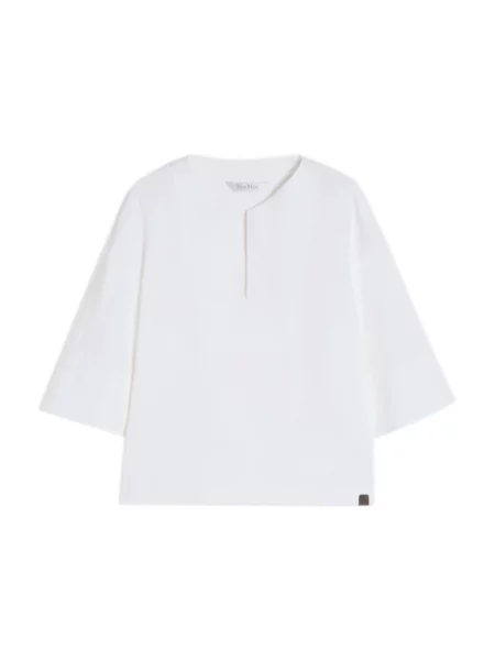 Lniana bluzka Max Mara biała